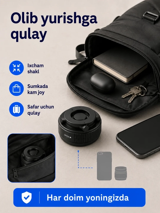 Telefon uchun magnitli vakuum tutqich, yig‘iladigan va burchagi sozlanadigan