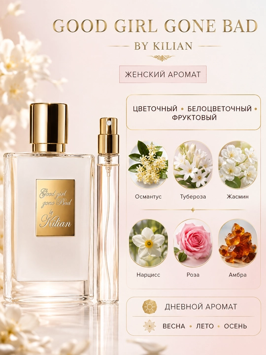 Atir Good Girl ayollar uchun, Kilian ayollar parfyumi, probnik atirlar