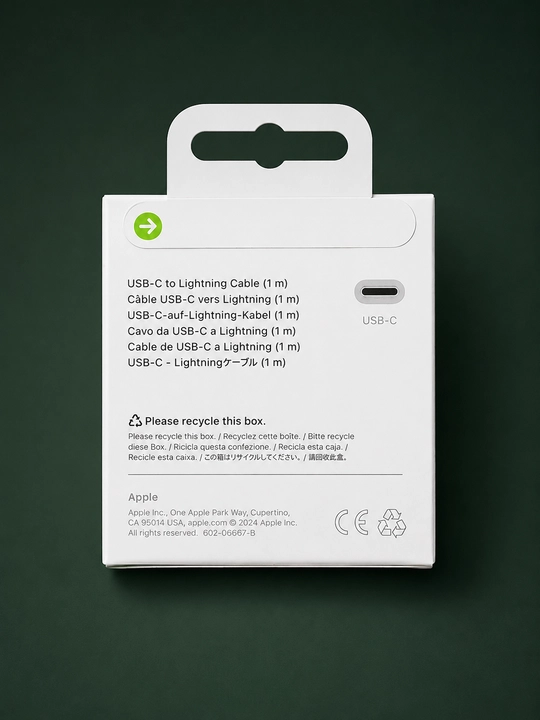 USB-C kabel 1 m, Lightning va Type-C 60W variantlari, tez zaryadlash va data uzatish uchun