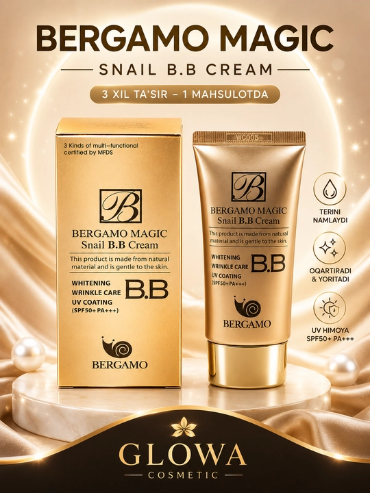 Тональный крем для лица, Bergamo BB, матирующий, увлажняющий, с SPF, 50 мл - 