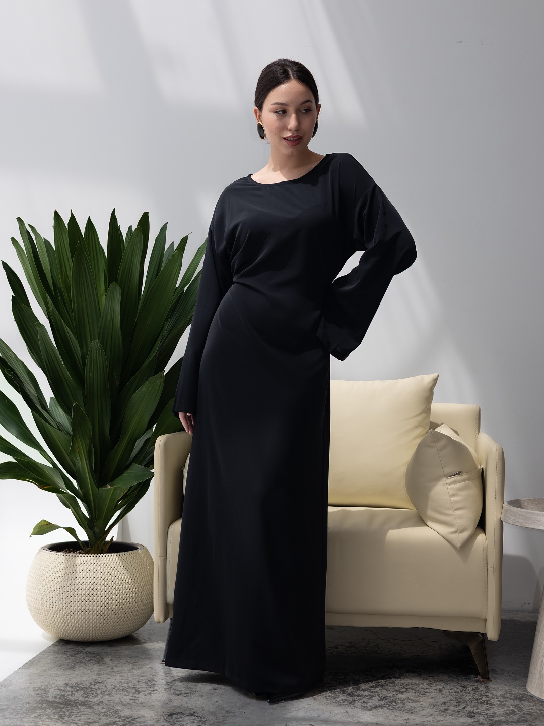 Женское платье макси в пол, свободный силуэт, завязка на спине, S M L XL