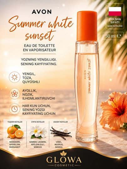 Avon Summer White Sunset женская туалетная вода Польша 50 мл - 