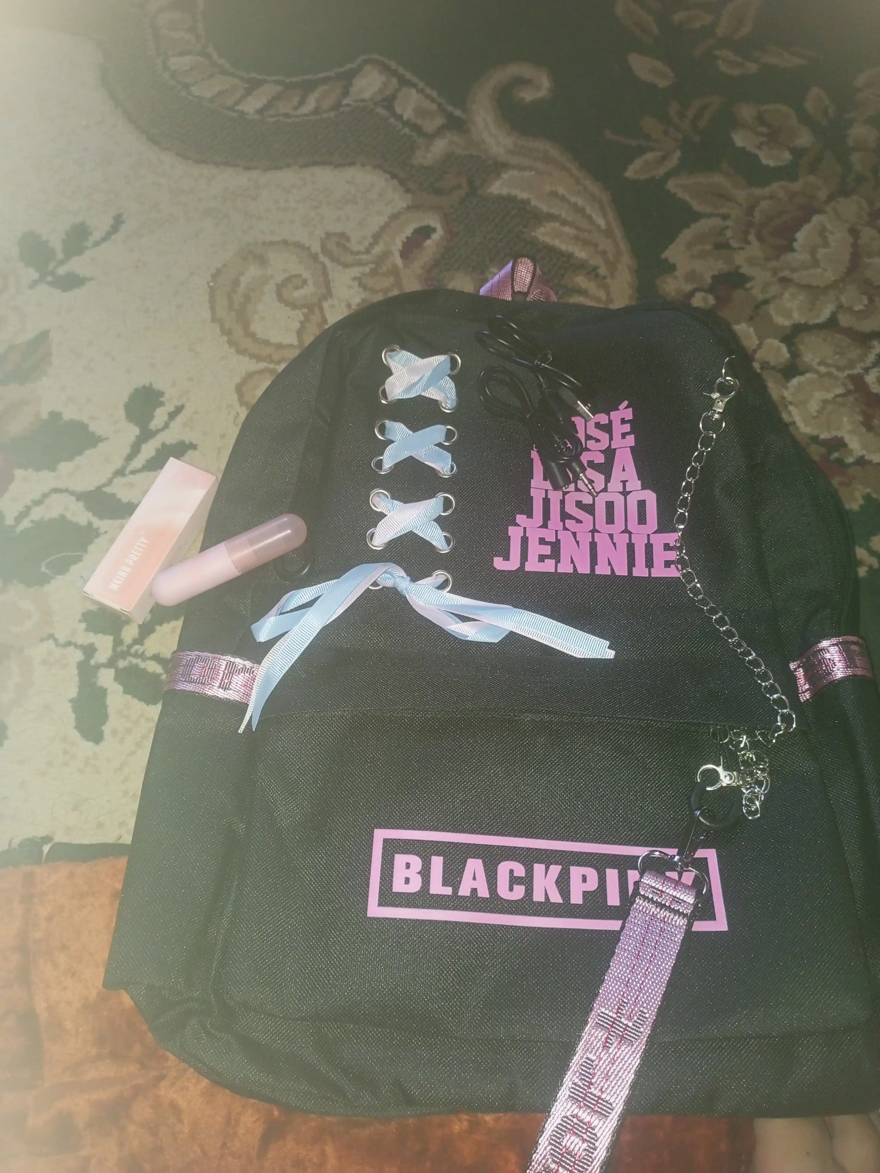 Ayollar uchun BLACKPINKK ryukzaki, zamonaviy maktab uchun ryukzak