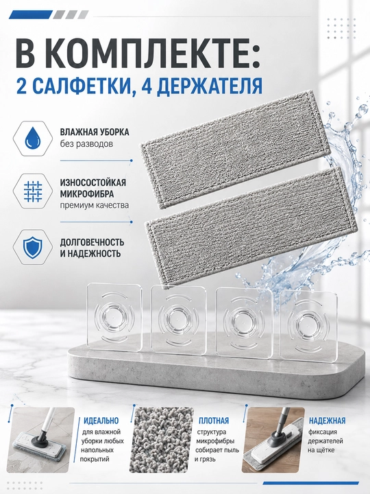 Комплект для влажной уборки Mop Kit Vacuum Cleaner, для Xiaomi Mi Vacuum Cleaner G10 - 
