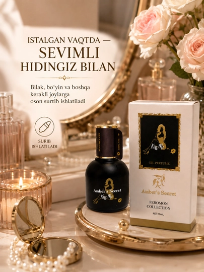 Ayollar uchun mini atir Anber’s Secret, yoqimli va nafis hid