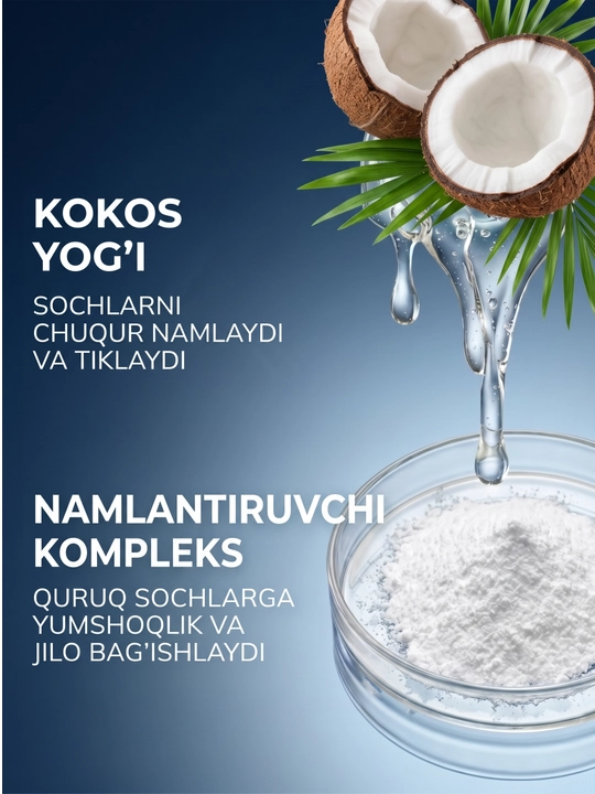 Шампунь - Для сухих волос, глубоко увлажняет, Kerasys Coconut Oil, Корея, 1000 мл