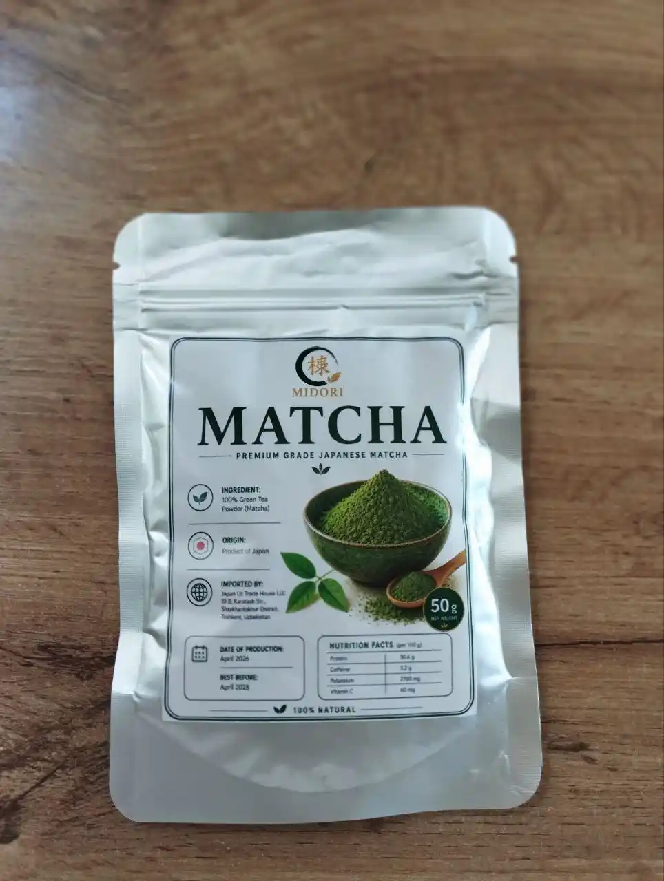 Matcha kukuni 100% tabiiy, MIDORI matcha, Yaponiya matchasi