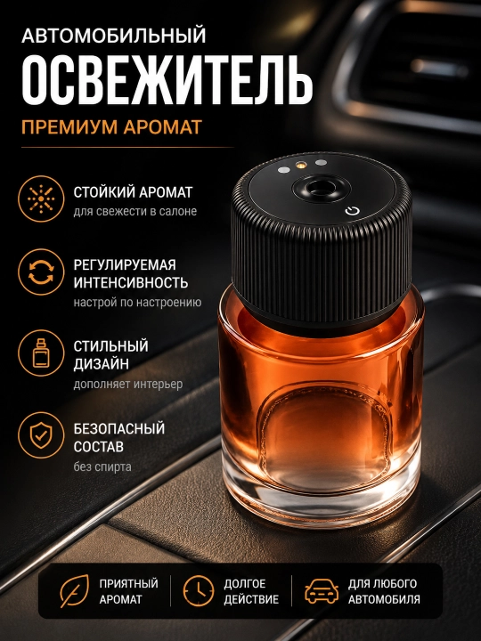 Hid tarqatish intensivligi sozlanadigan avtomobil aromatizatori - 