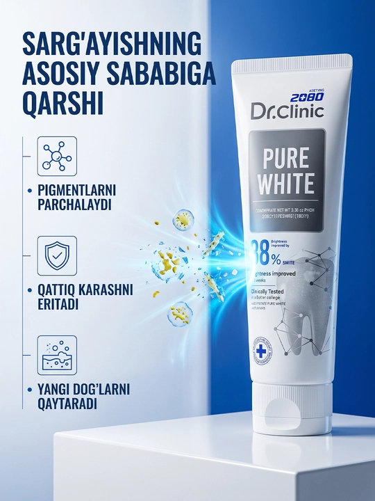 Tish pastasi, tishlarni va milklarni va oqartiruvchi, Dr.Clinic 2080, Koreya