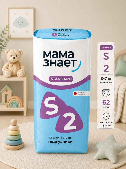 Подгузники Maма Знает Стандарт