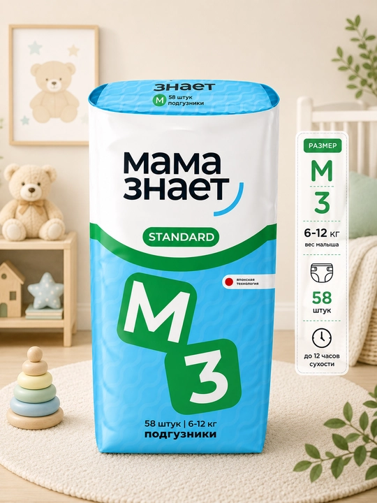 Подгузники Maма Знает Стандарт