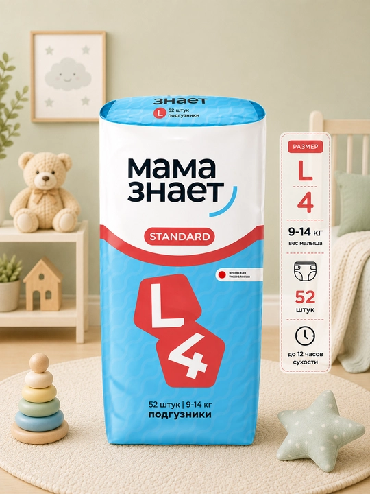 Подгузники Maма Знает Стандарт