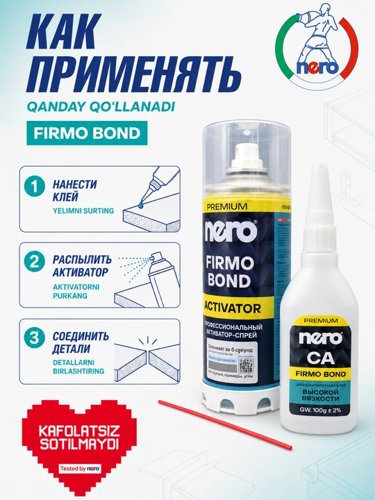 Nero Firmo Bond ikki komponentli yelimlash tizimi 400 ml + 100 g