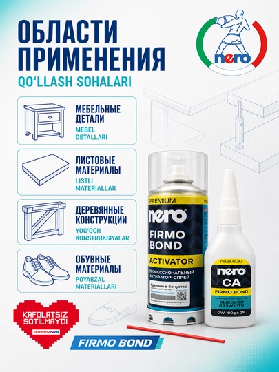 Nero Firmo Bond ikki komponentli yelimlash tizimi 400 ml + 100 g