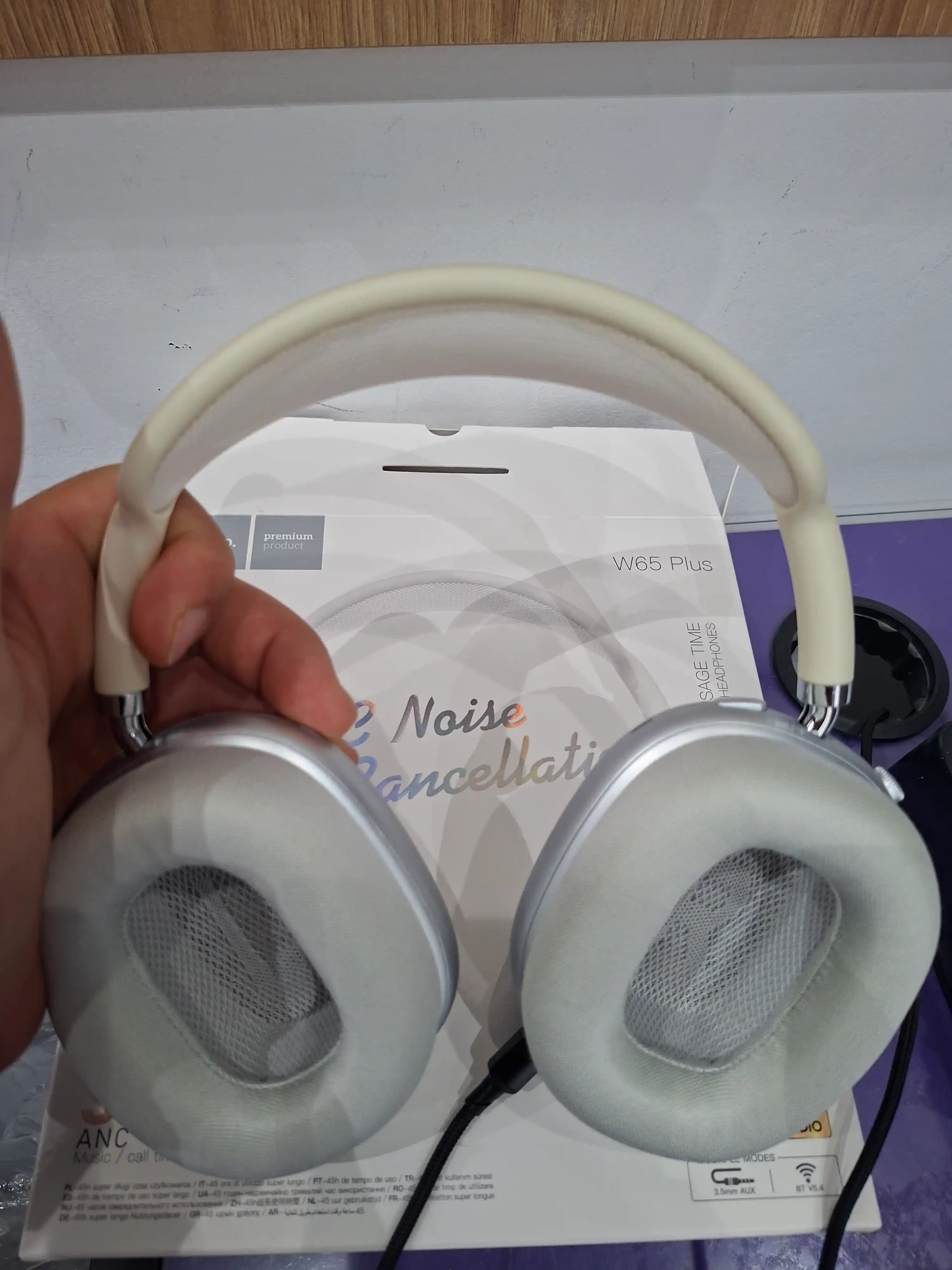 Наушники Hoco W65 Plus ANC беспроводные, Bluetooth 5.4, до 45 ч, ANC до 32 ч, 400 мАч, 2 ч