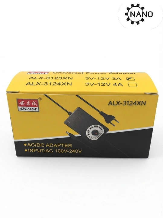 Universal 3V–12V kuchlanishli adapter, sozlanadigan
