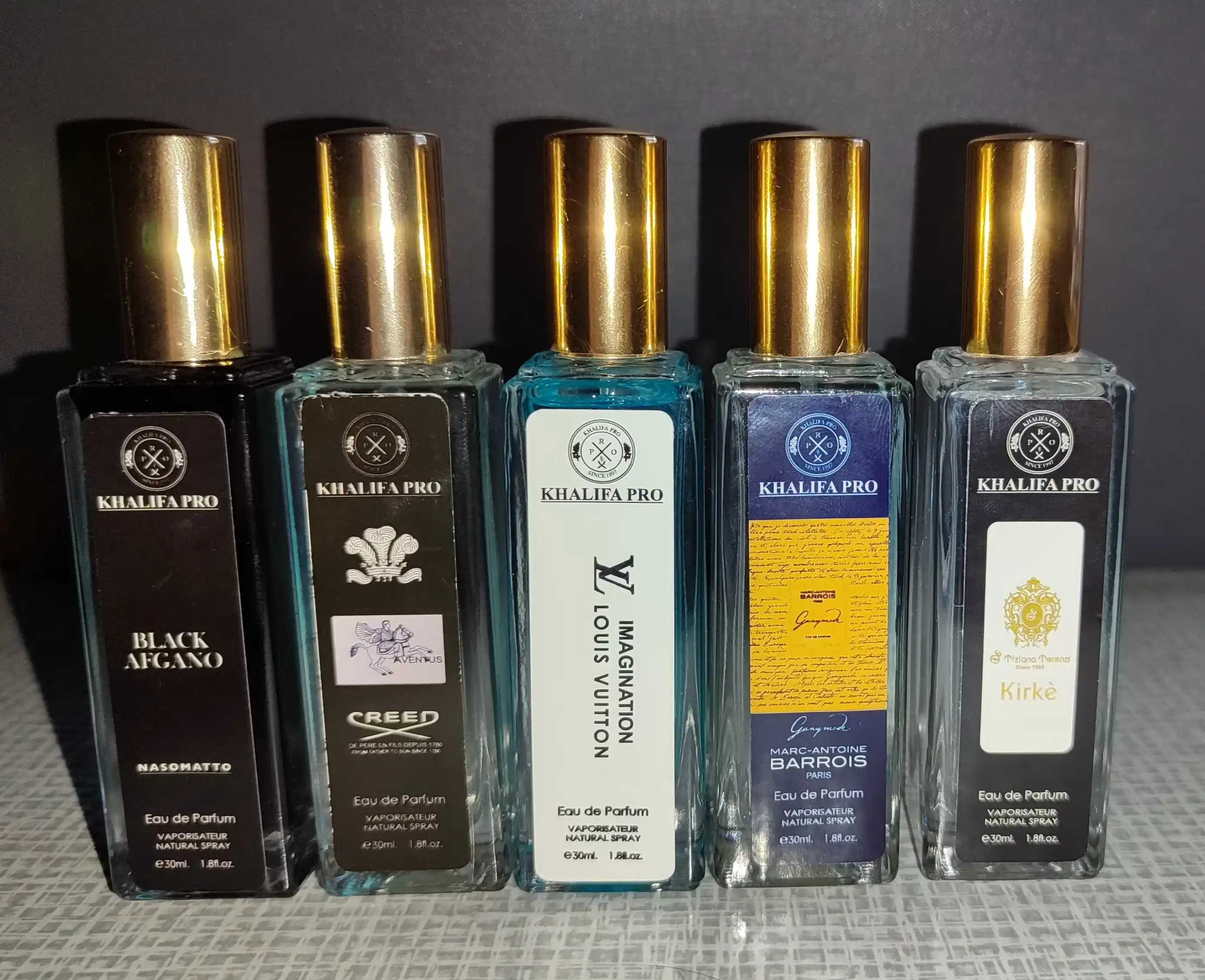 Erkaklar uchun sovg'a: atirlar to'plami 5 tasi 1 da — Ganymede, Black Afgano, Creed, 10 ml