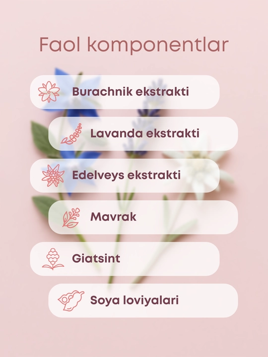 Ko‘z atrofi uchun OLLEE lifting kremi, ekstraktli namlantiruvchi va parvarishlovchi, 40 ml