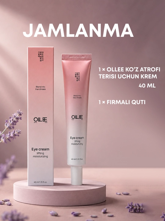 Ko‘z atrofi uchun OLLEE lifting kremi, ekstraktli namlantiruvchi va parvarishlovchi, 40 ml