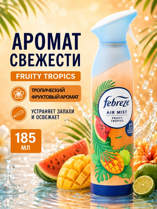 Febreze Air Mist, yoqimsiz hidlarga qarshi havo spreyi, 185 ml - 