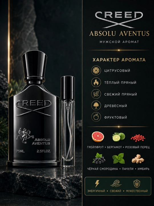 Atir Creed Aventus Absolu erkaklar uchun, probnik atirlar