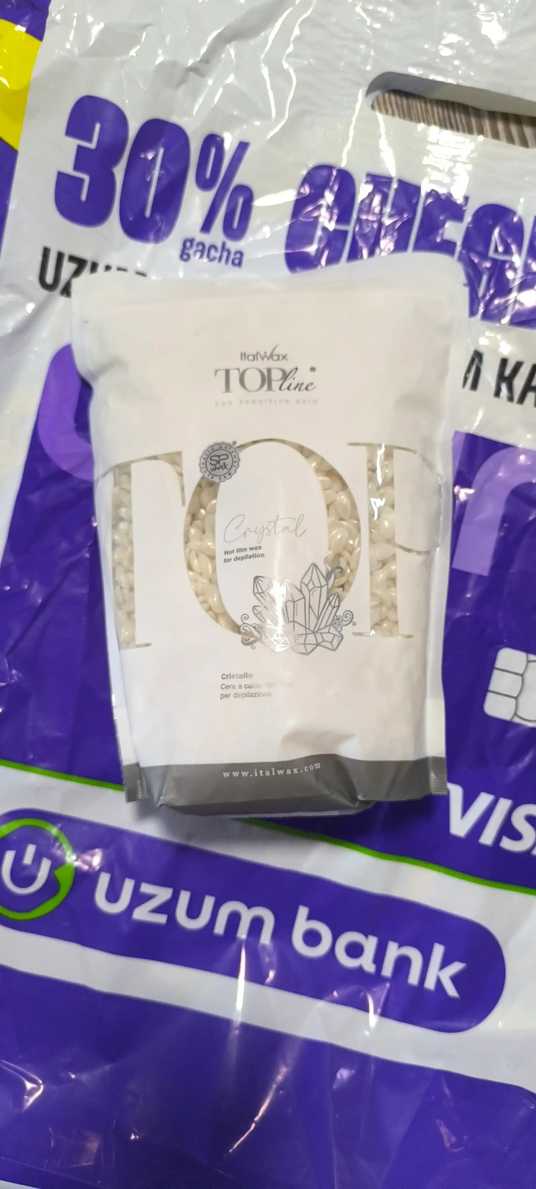 Воск для депиляции пленочный в гранулах TopLine Кристалл, 750 гр
