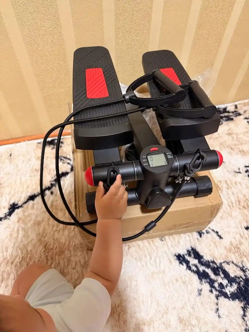 Stepper PRO espanderlar bilan, kardio, fitnes, oyoqlar va vazn yo‘qotish trenajyori