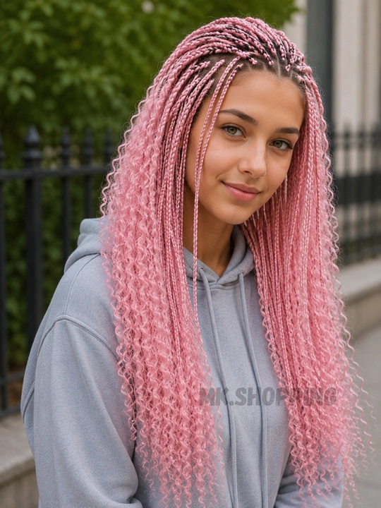 Zizi gafri soch, ipli braid soch to'plami, makaron ipli soch. 55-60 tagacha