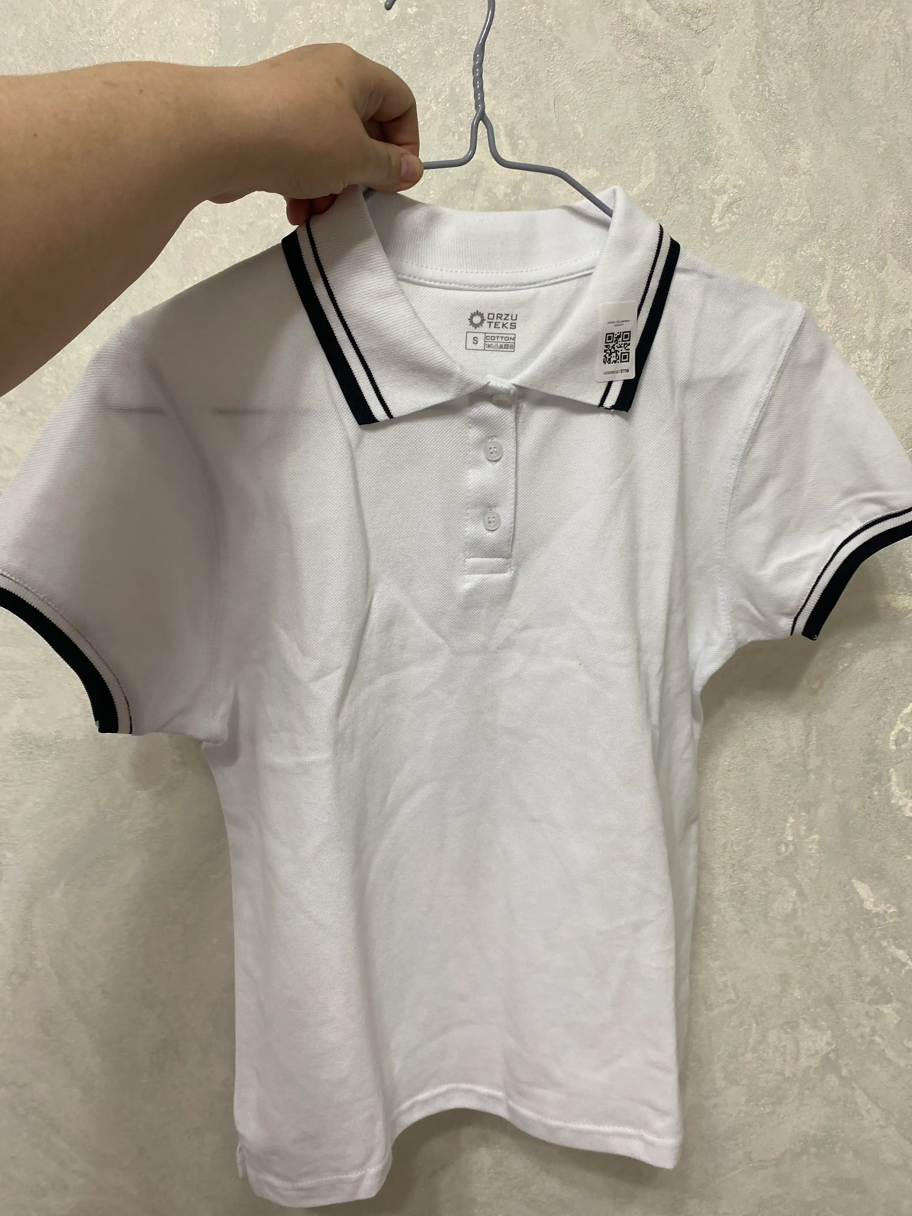 Ayollar uchun polo futbolkasi, Finka, 100% paxta, asosiy, ORZU-TEKS