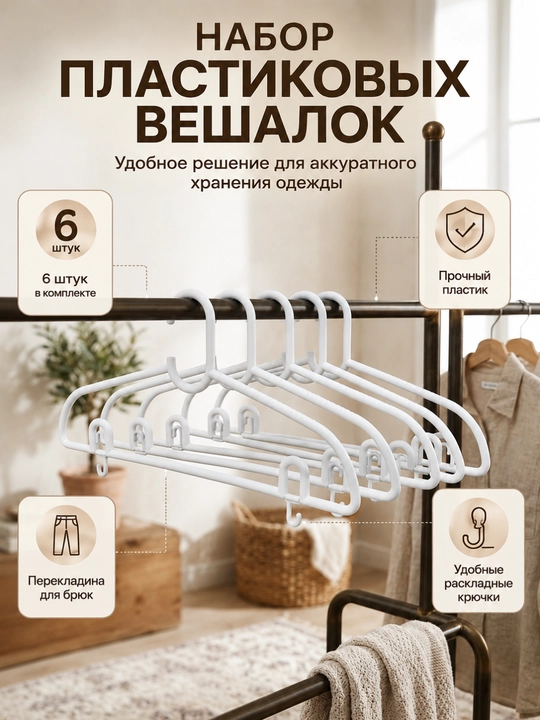 Kiyimlar uchun plastik ilgichlar to‘plami - 