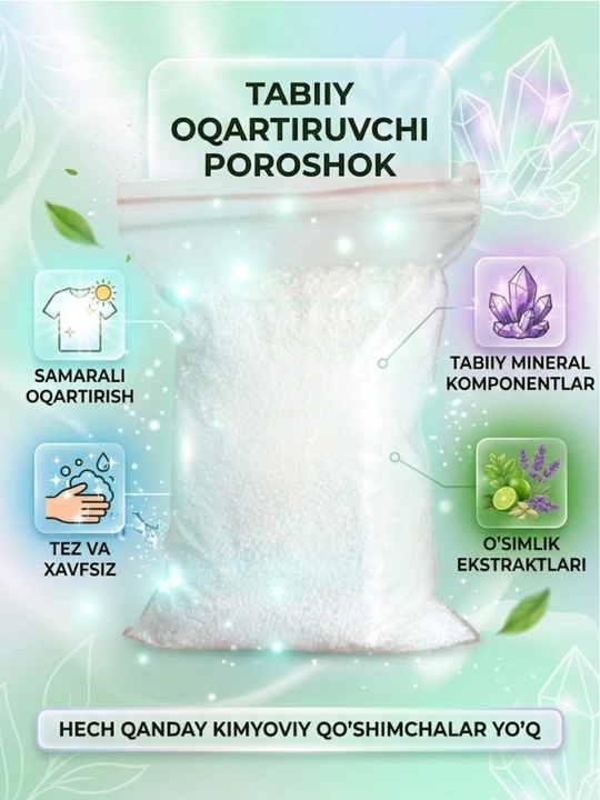 Oqartirish va dog‘larni ketkazish effektiga ega xushbo‘y kir yuvish kukuni, 500 g