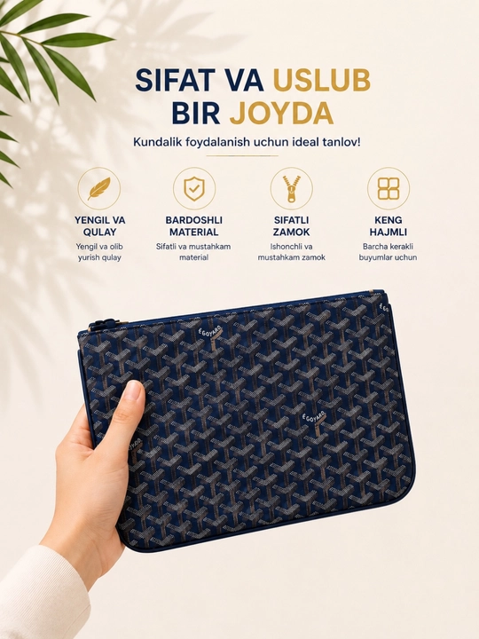 Мужская сумка Goyard, барсетка из эко-кожи, барсетка для мужчин, клатч, дипломат