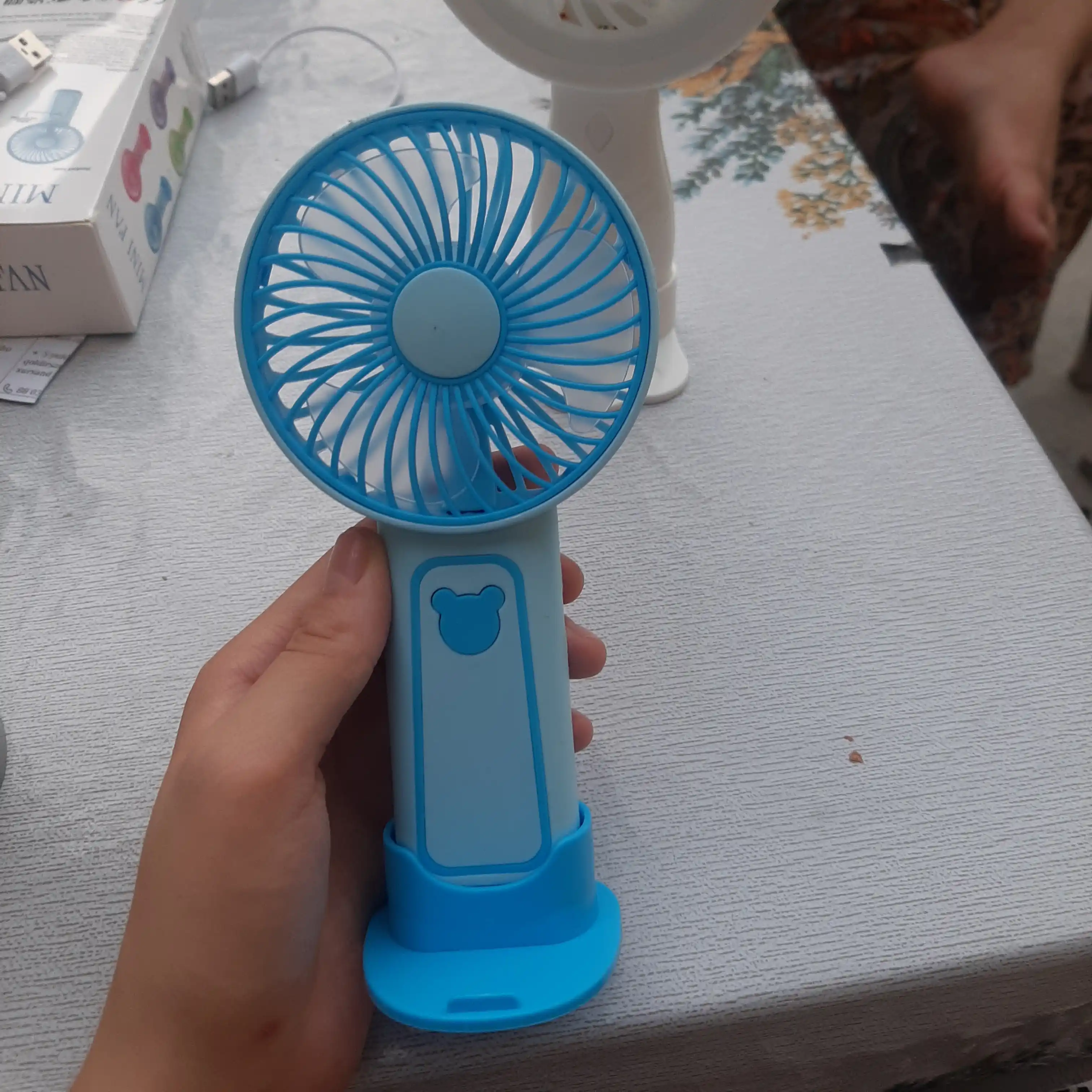 Mini ventilyator usb zaryadlovchi, stol uchun ventilyatorcha, vintelyator kichkina