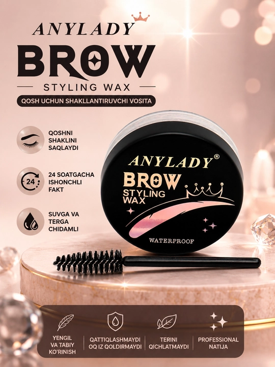 Гель-фиксатор для бровей AnyLady Brow Styling Wax, водостойкий - 