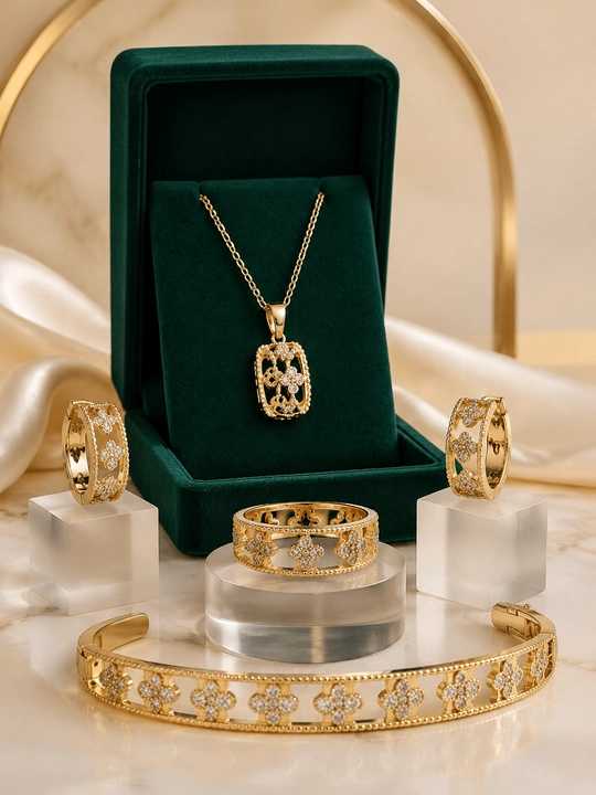 Комплект украшений, серьги, кольцо, браслет, цепочка, Messika Bvlgari, Vancleef