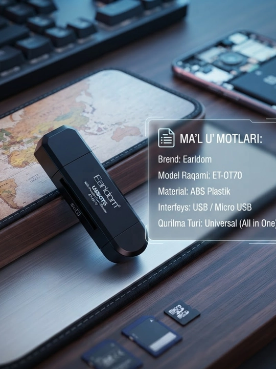 Картридер USB 2.0 для карт памяти SD