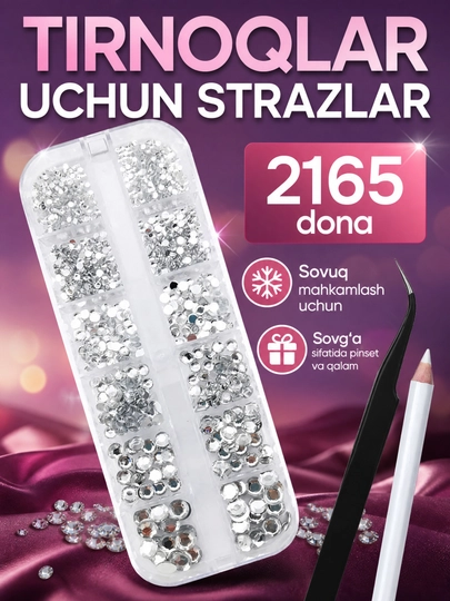 Tirnoqlar uchun straslar, manikyur bezaklari - 