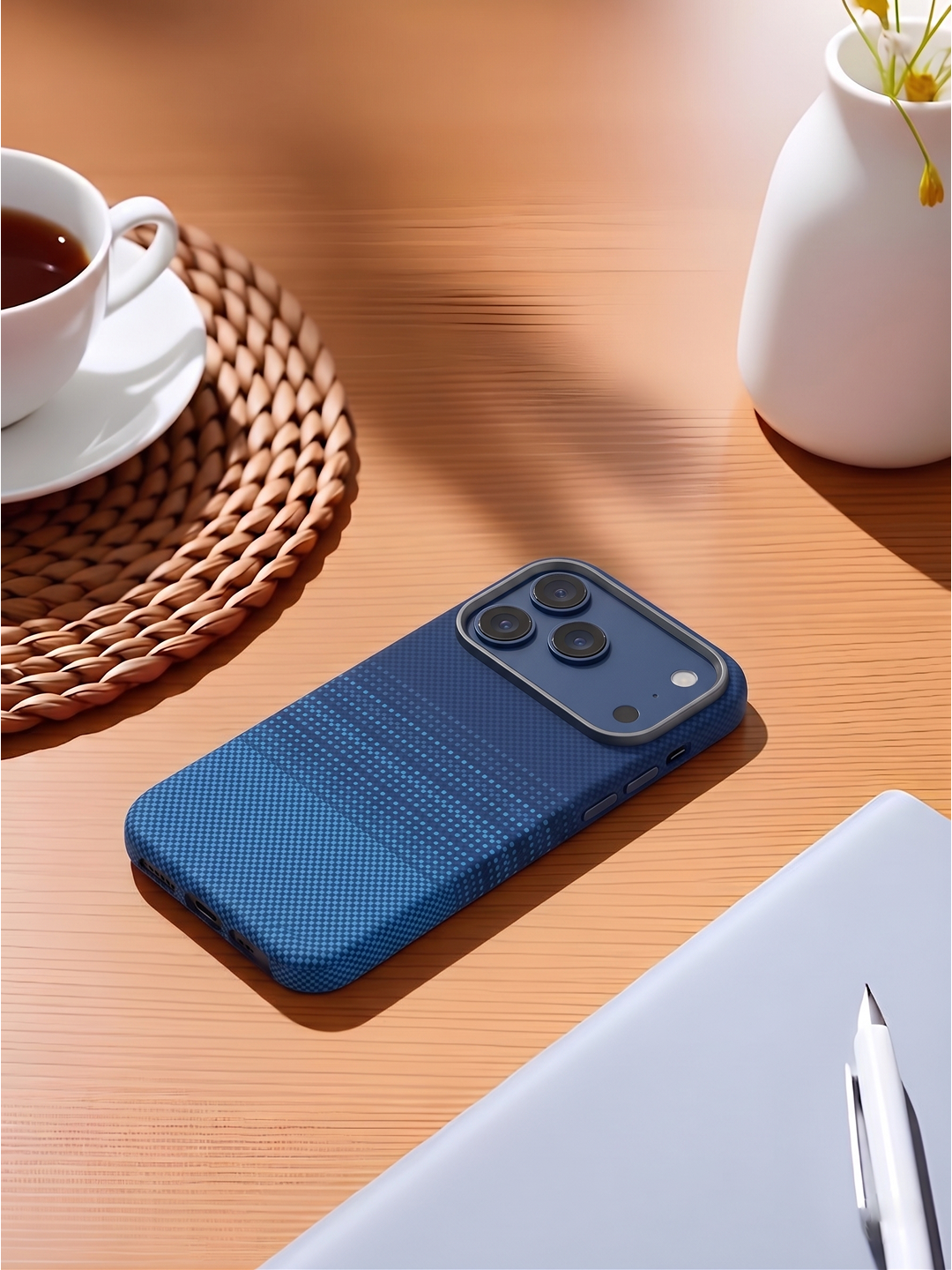 IPhone 17 va 18 Pro / Pro Max uchun Ultra Slim Carbon Style Case - o‘ta yupqa g‘ilof