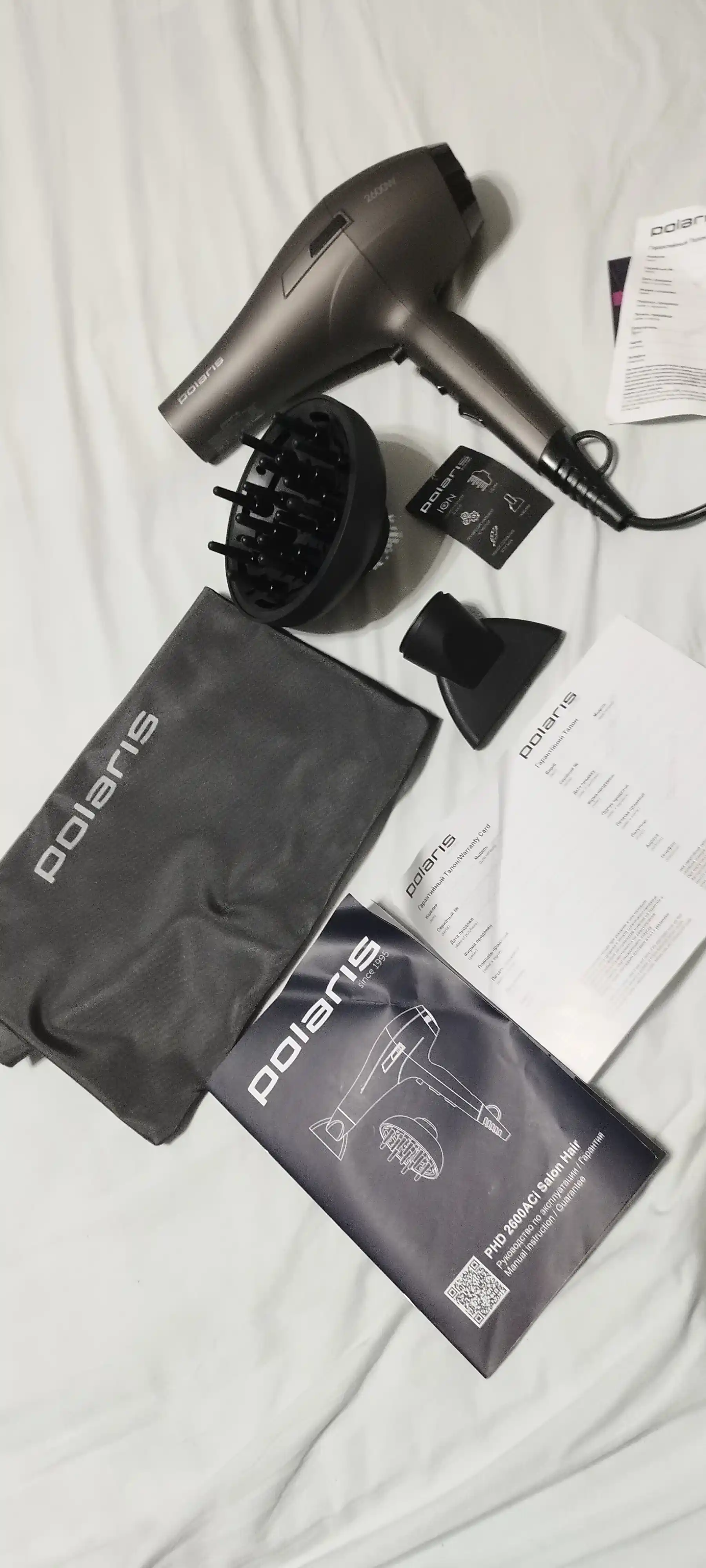 Фен для волос Polaris PHD 2600ACi Salon Hair, с насадками концентратор и диффузор