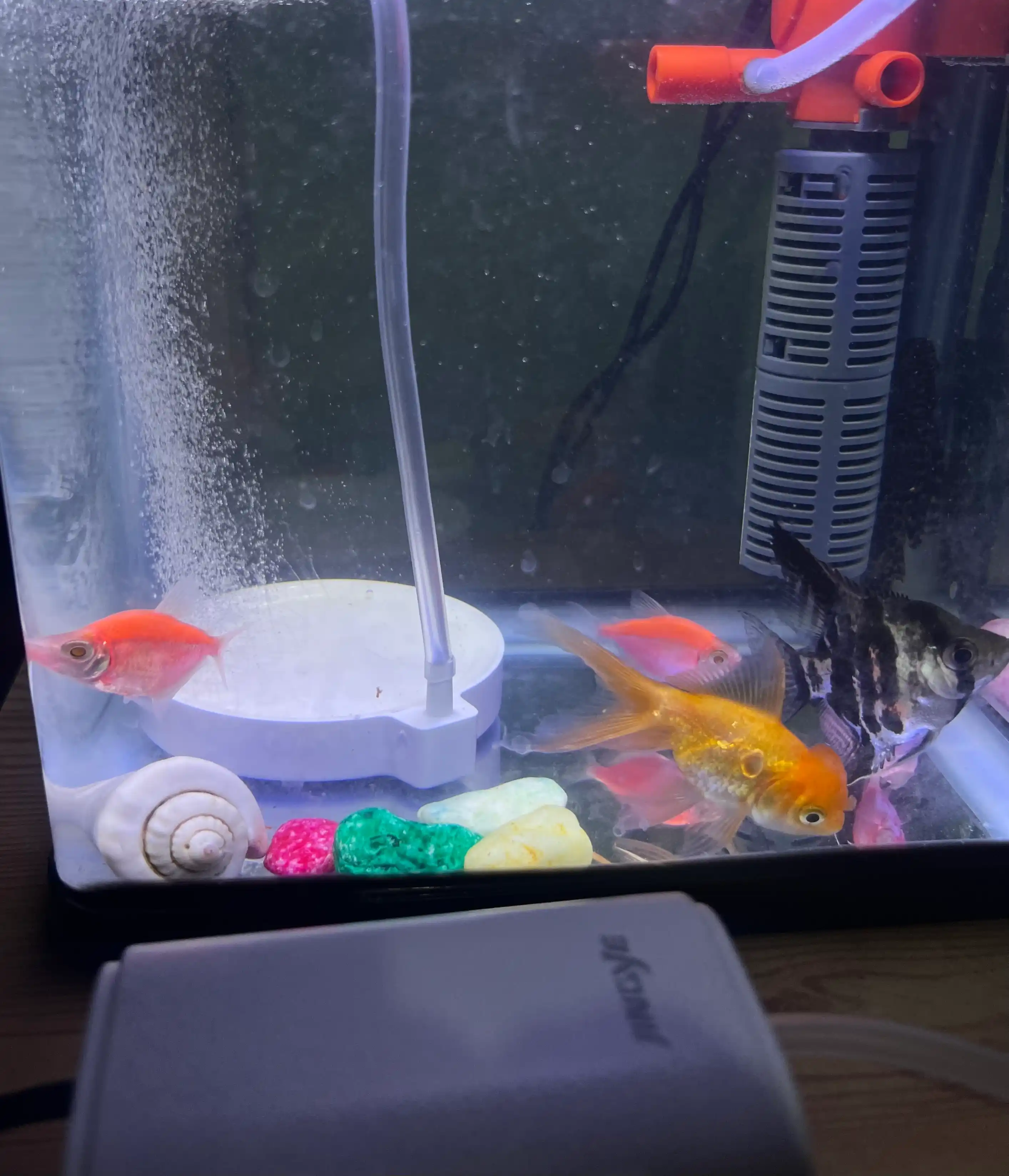 Akvarium aeratori, tosh, 90 mm, kislorod va pufaklar uchun nano havo purkagich