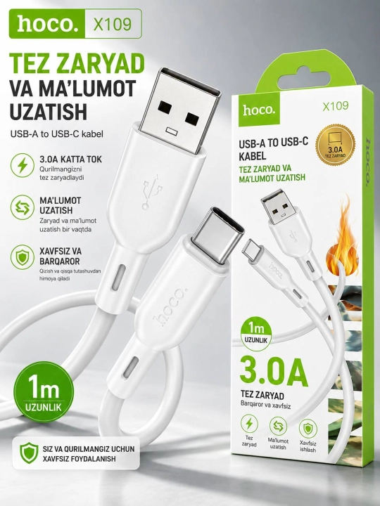 HOCO X109 USB-A to Micro USB kabel, 1 metr - 