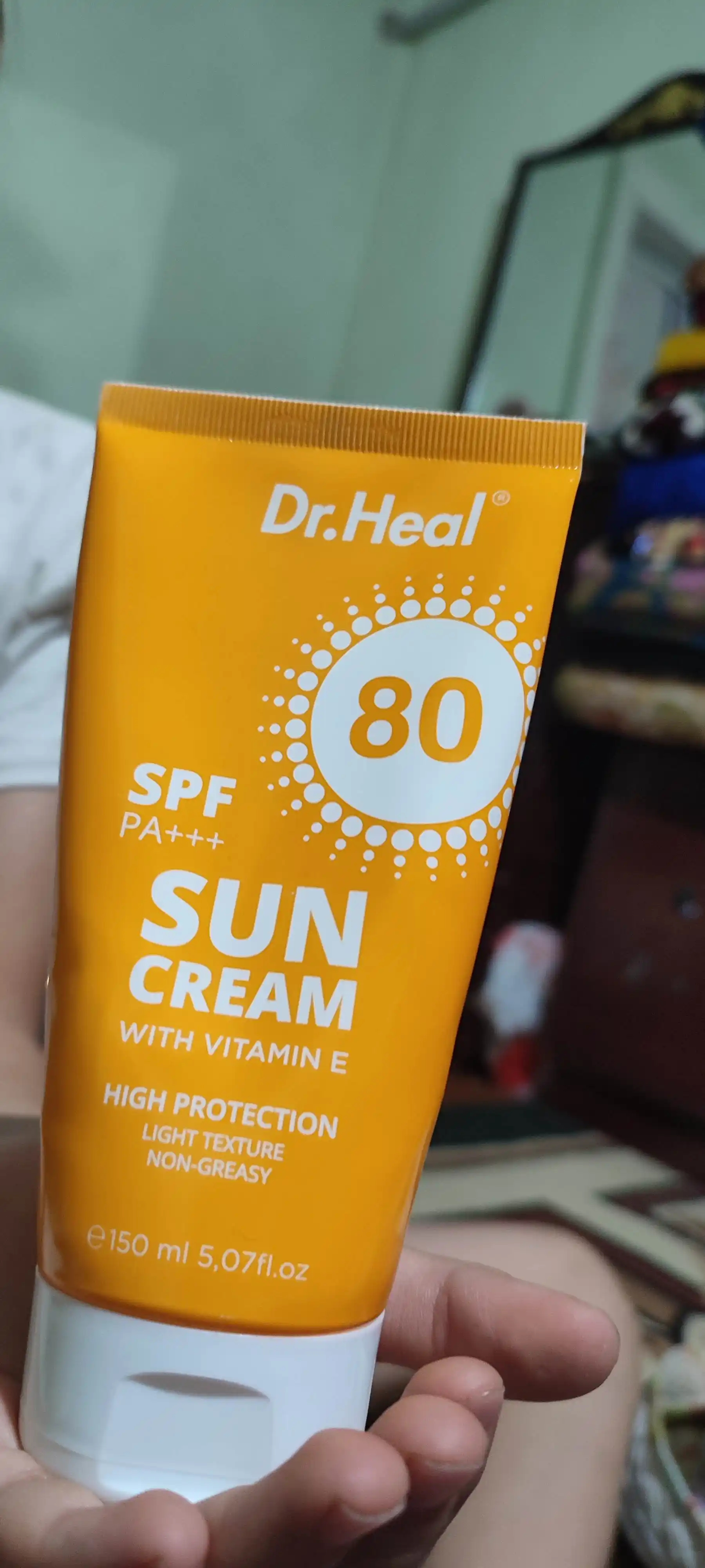 Крем солнцезащитный Dr Heal SPF 80 PA+++, кокосовое масло и витамин Е, 150 мл