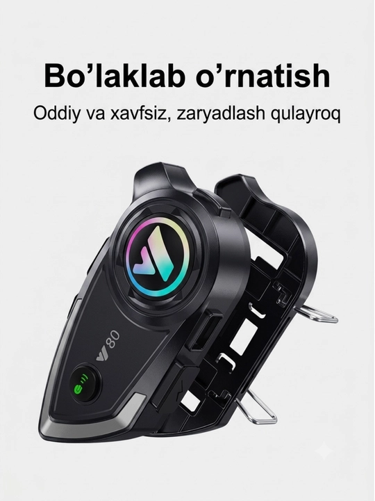 Мотогарнитура Bluetooth 5.3, IPX6, дальность связи до 300 м