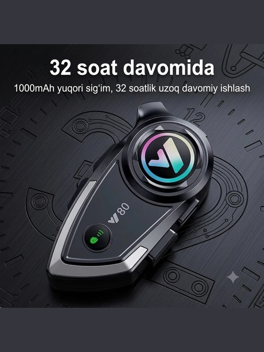 Мотогарнитура Bluetooth 5.3, IPX6, дальность связи до 300 м