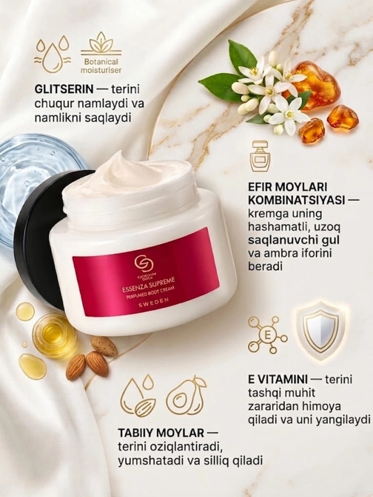 Giordani Gold Essenza & Supreme namlantiruvchi xushbo‘y tana kremi