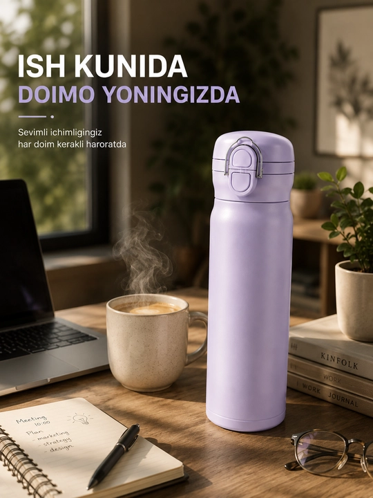 Termos 500 ml, issiq va sovuq ichimliklar uchun, termokrujka, termos butilka poilnik