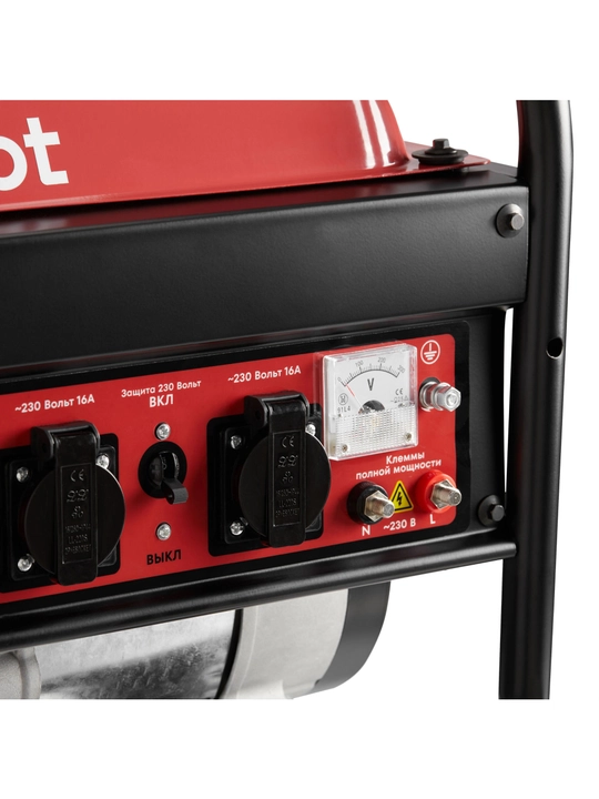 Boxbot benzin generatori, 3,0 kVt, 15 l, 2 ta 16A rozetka, ~230 V klemmalar, BOSCH