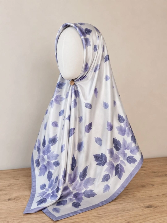 Ayollar uchun Italian Silk tabiiy shoyi ro‘mol, 110×110 sm, gul naqshli