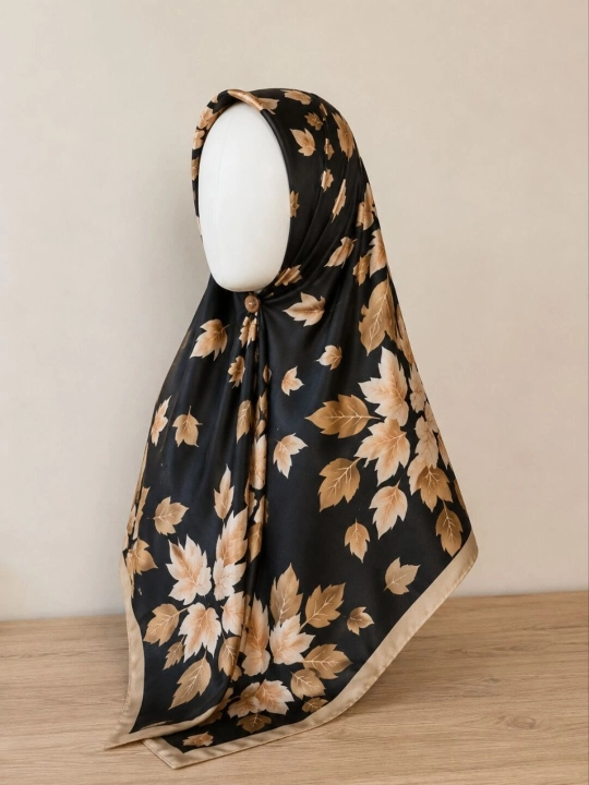 Женский платок Italian Silk из натурального шёлка, 110×110 см, с цветочным принтом