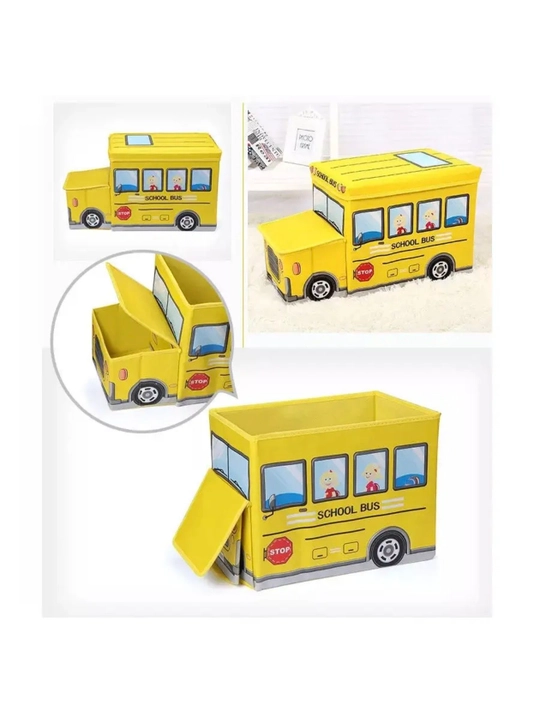 Корзина для игрушек с крышкой автобус